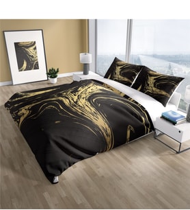 Cattleya Black Design 3D Pamuk Saten Çift Kişilik Nevresim Takımı
