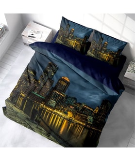 Monohome Dark City 3D Pamuk Saten Çift Kişilik Nevresim Takımı