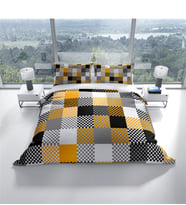 Cattleya Checkers 3D Pamuk Saten Çift Kişilik Nevresim Takımı
