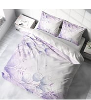 Monohome Soft Lila 3D Pamuk Saten Çift Kişilik Nevresim Takımı
