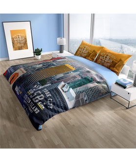 Cattleya  New York 3D Pamuk Saten Çift Kişilik Nevresim Takımı
