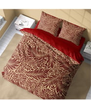 Monohome Red Leaf 3D Pamuk Saten Çift Kişilik Nevresim Takımı