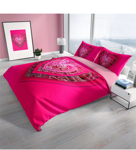 Monohome Pink Valentine 3D Çift Kişilik Nevresim Takımı