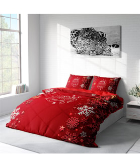 Monohome Yılbaşı Süsü Merry Christmas Çift Kişilik 3D Nevresim Takımı Pamuk Snowflake