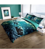 Cattleya NY Deer 3D Pamuk Saten Çift Kişilik Nevresim Takımı