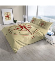 Cattleya Compass 3D Pamuk Saten Çift Kişilik Nevresim Takımı