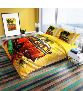 Cattleya Caravan 3D Pamuk Saten Çift Kişilik Nevresim Takımı