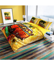 Cattleya Caravan 3D Pamuk Saten Çift Kişilik Nevresim Takımı