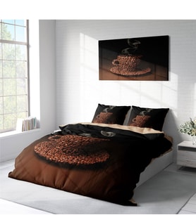 Monohome Sleep Coffee 3D Pamuk Saten Çift Kişilik Nevresim Takımı