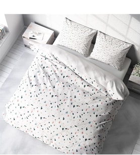 Monohome Terrazzo 3D Pamuk Saten Çift Kişilik Nevresim Takımı