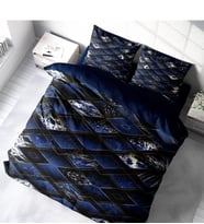 Monohome Blue Suite 3D Pamuk Saten Çift Kişilik Nevresim Takımı