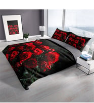 Monohome Red Black Roses 3D Çift Kişilik Nevresim Takımı