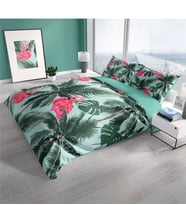 Cattleya Flamingo II 3D Pamuk Saten Çift Kişilik Nevresim Takımı