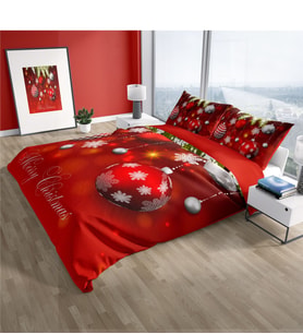Cattleya NY Balls 3D Pamuk Saten Çift Kişilik Nevresim Takımı