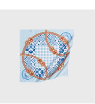İpekevi Rope Bebe Mavisi Saten İpek Mendil Model 02