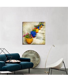 Tablosan  Saksıda Çiçekler Fotoğraf Kanvas Tablo - A-07-180