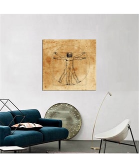 Tablosan Vitruvian Adamı - Leonardo Da Vinci Kanvas Tablo - B-02-524
