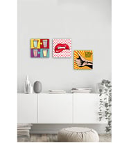 Tablosan Üçlü Pop Art Dekoratif Kanvas Tablo - HB-03