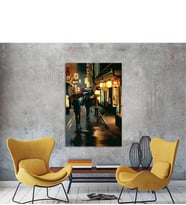 Tablosan Yağlı Boya Gece Sokak Kanvas Tablo - LS-060