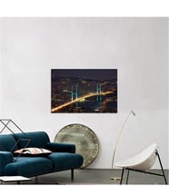 Tablosan Boğaz Köprüsü Gece Fotoğraf Kanvas Tablo - A-16-224