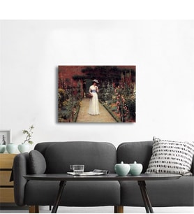 Tablosan Yağlı Boya Bahçede Gezinen Kadın Frederic Leighton Kanvas Tablo - B-13-282