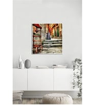 Tablosan  Yeşil Kapılı Sokak Fotoğraf Kanvas Tablo - A-07-298