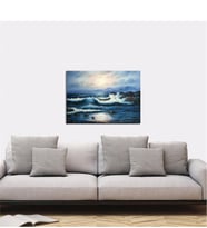 Tablosan Yağlı Boya Dalgalı Deniz Kanvas Tablo - B-08-006