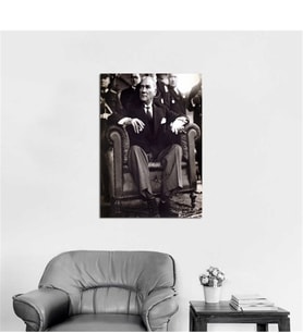 Tablosan Atatürk Törende Sigarasız Sepya Kanvas Tablo Tablo - A-02-158