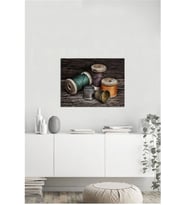 Tablosan Renkli İpler Dekoratif Kanvas Tablo - A-23-255