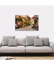 Tablosan  Çiçekli Taş Sokaklar Fotoğraf Kanvas Tablo - A-07-253
