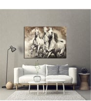 Tablosan Yağlı Boya Koşan Atlar Kanvas Tablo - B-15-034