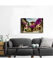 Tablosan  Erguvan Çiçekli Taş Evler Evler Fotoğraf Kanvas Tablo - A-07-246