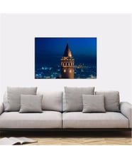 Tablosan Galata Kulesi Gece Fotoğraf Kanvas Tablo - A-16-377