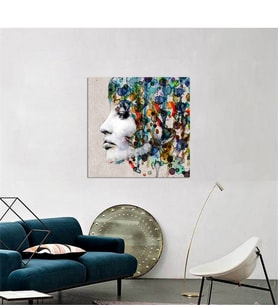 Tablosan Yağlı Boya Modern Kadın Portre Kanvas Tablo - B-13-345