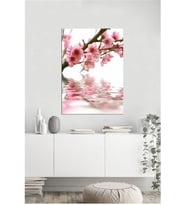Tablosan  Su Üzeri Pembe Çiçek Fotoğraf Kanvas Tablo - A-03-587