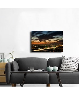 Tablosan Boğaz Köprüsü Akşam Fotoğraf Kanvas Tablo - A-16-185