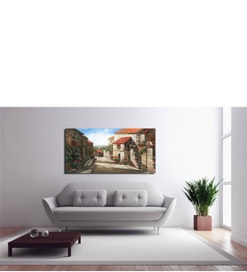 Tablosan Yağlı Boya Venedik Taş Evler Kanvas Tablo - LS-021