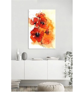 Tablosan Modern Gelincikler Çiçekler Kanvas Tablo - B-03-170