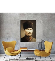 Tablosan Kalpaklı Atatürk Portresi Kanvas Tablo - A-02-082