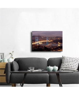 Tablosan Boğaz Köprüsü Akşam Fotoğraf Kanvas Tablo - A-16-169