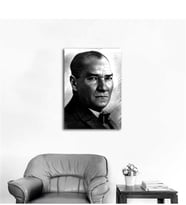 Tablosan Kara Kalem Atatürk Portresi Kanvas Tablo - B-01-004