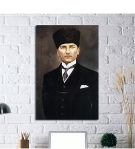 Tablosan Kalpaklı Atatürk Portresi Kanvas Tablo - A-02-121