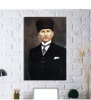 Tablosan Kalpaklı Atatürk Portresi Kanvas Tablo - A-02-121
