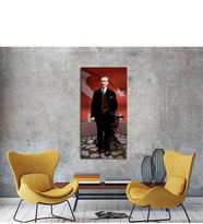 Tablosan  Türk Bayrağı Ve Atatürk Portresi Kanvas Tablo - A-02-098