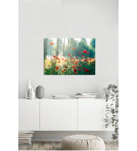 Tablosan  Manzara Gelincikler Fotoğraf Kanvas Tablo - A-03-594