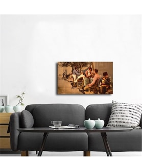 Tablosan Eski İstanbul Berberler Fotoğraf Kanvas Tablo - A-16-364