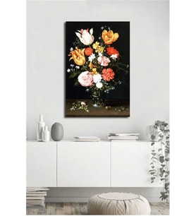 Tablosan Vazoda Çiçekler Kanvas Tablo - B-03-358