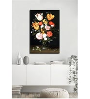 Tablosan Vazoda Çiçekler Kanvas Tablo - B-03-358
