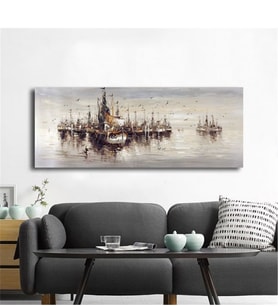 Tablosan Denizde Kayıklar Kanvas Tablo - B-08-040