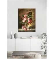 Tablosan Vazoda Güller Çiçekler Kanvas Tablo - B-03-138